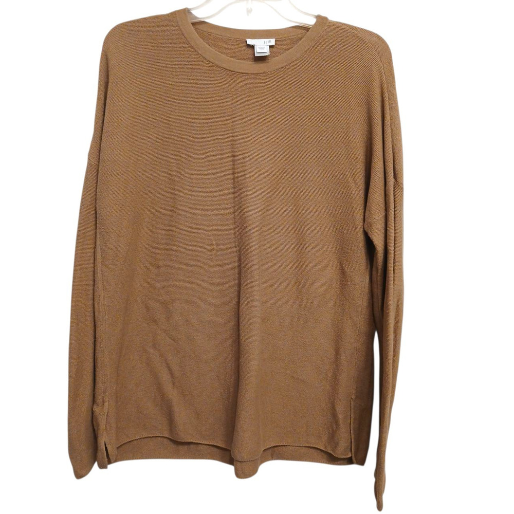 J. Jill Sweater Pullover Men's Sz S Tan Brown Long Sleeve Casual Crewneck Sporty